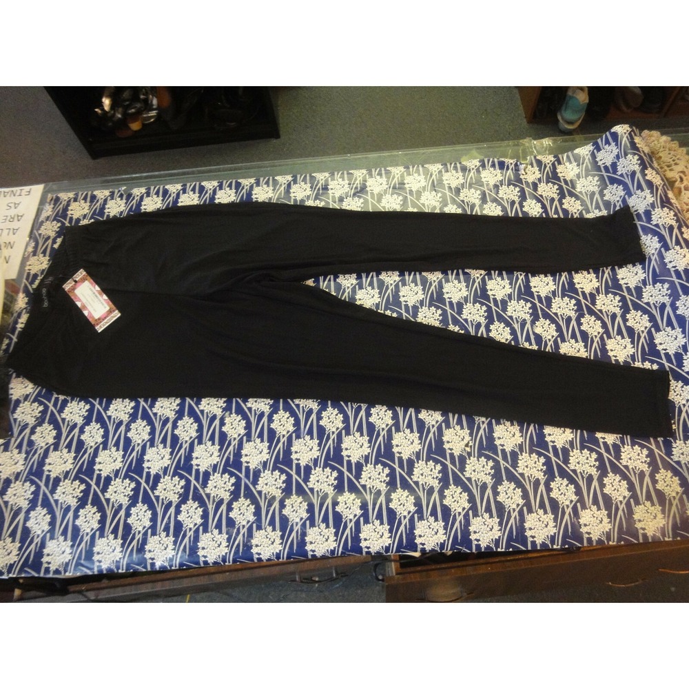 Boohoo ruched botty bum boosting gym leggings womens size 4 black NWT